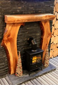 Wooden Mantels Fireplace Logburning Stove