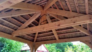 Gazebo thatch wooden buildings garden scotland
