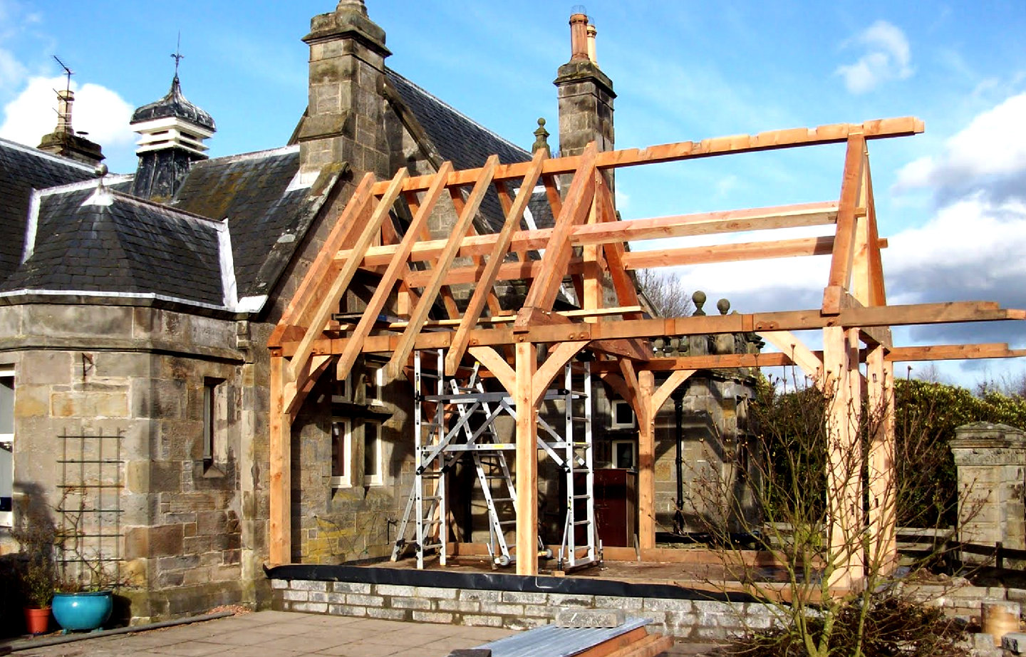 Timber Frame under Construction Thomson Timber